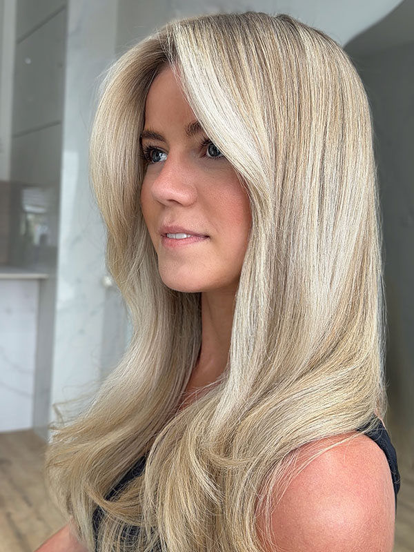 Young girl with blonde hair at Wrexham Salon